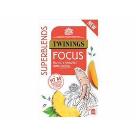 Twinings Superblends Focus Mango & Pineapple with Ginseng Tea 20 Tea Bag, 30g