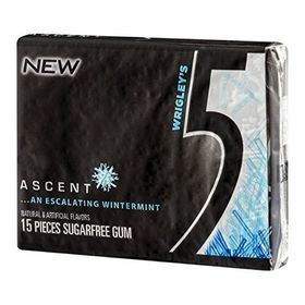 Wrigley's Ascent Wintermint 5 Gum - Sugarfree Chewing Gum 15 Pieces Per Package