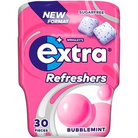 Extra Refreshers Bubblemint Chewing Gum Bottle 30pcs, 67Gms