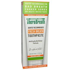 TheraBreath Dentist Recommended Fresh Breath Dry Mouth Toothpaste, Mild Mint, 4 Ounce (Pack of 6) Thera-srdr