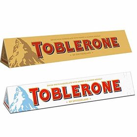 Toblerone Pack of 2 Milk and White 100g Each(Toblerone)