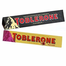 Toblerone Pack of 2 Dark and Fruit and Nuts 100g Each