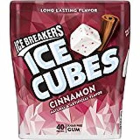 Ice Breakers Ice Cubes Sugar-Free Gum, Cinnamon. Pack of 4 Cube x 40 Pcs/Cube