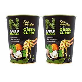 Naked Noodle Thai Green Curry Instant Egg Noodle Cup, 78g - Pack of 2