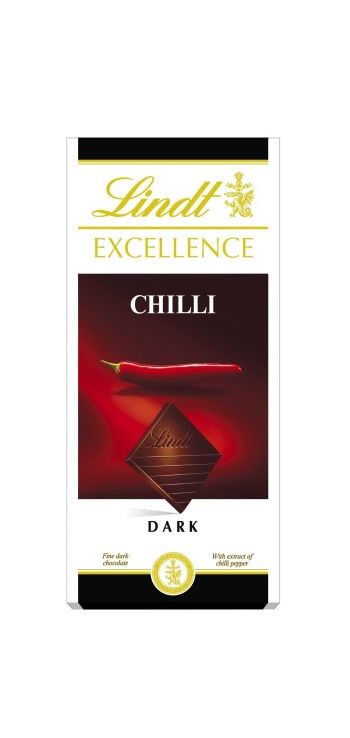 Lindt Excellence Dark Chocolate, Chilli, 100g